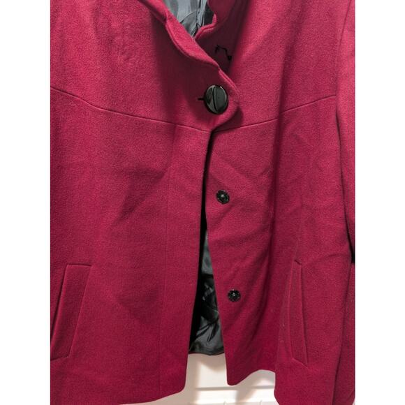 COLLECTION BY GALLERY Red Women's M Lined Peacoat Coat Jacket 100% Wool - Picture 3 of 10
